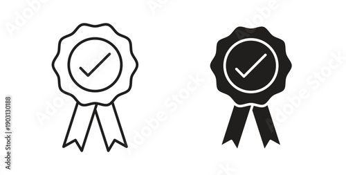Rosette icons vector symbol with editable stroke and flat versions