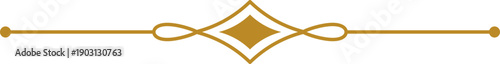 Geometric ornate gold line divider. Decorative motif