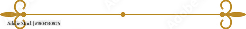 Classic antique style golden line text separator