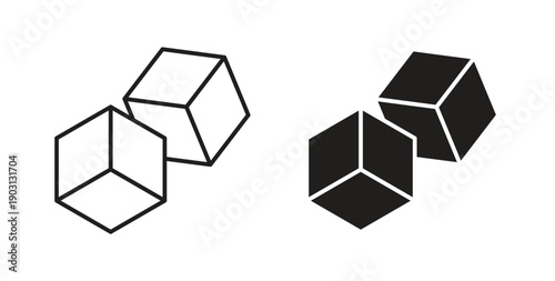 Sugar icons vector symbol with editable stroke and flat versions