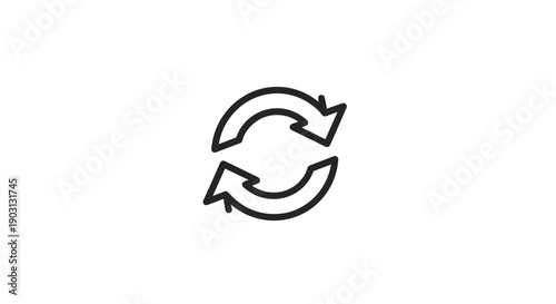 Simple Black Refresh Reload Icon Symbol.