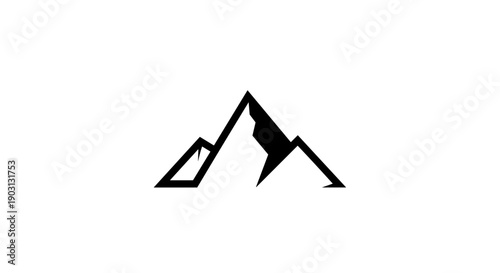Simple Black Mountain Logo Design Element.