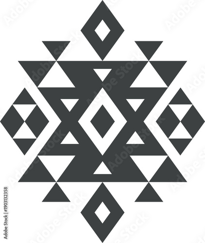 Geometric folk motif. Black ornament in ethnic style
