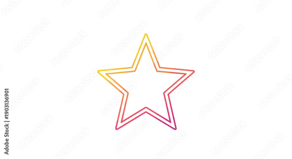 Obraz premium Vibrant gradient outline star icon for modern design elements and graphic user interface