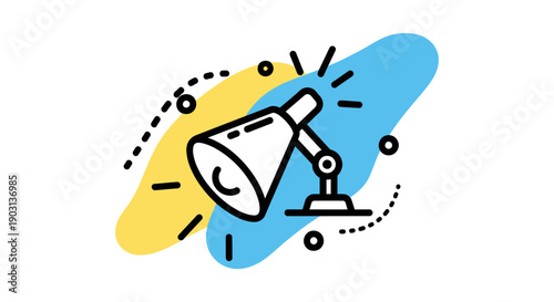 Dynamic megaphone icon illustration for business communication marketing and news announcements