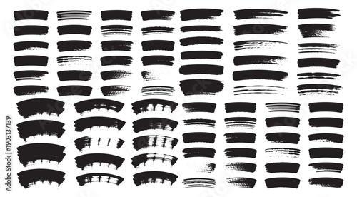 brush strokes vector illustration, abstract grunge texture on white background. Artistic design element, paint smear, ink splatter, creative graphic element.