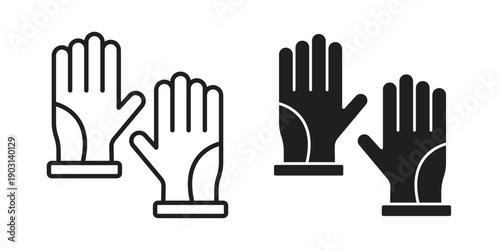 Glove icons symbol. vector illustration pack for apps and designs