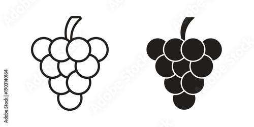Grapes icons symbol. vector illustration pack for apps and designs