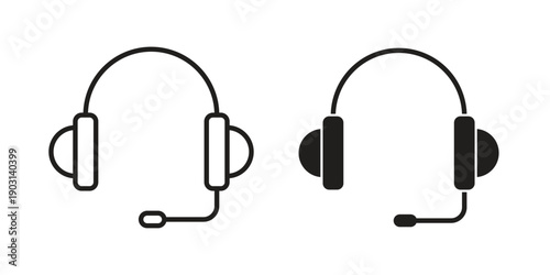 Headphone icons symbol. vector illustration pack for apps and designs