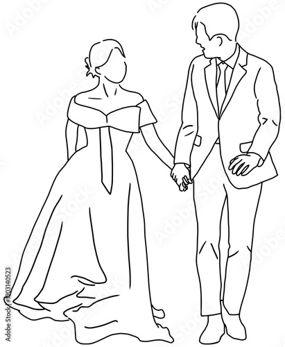 wedding couple vector illustration