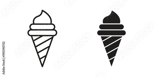 Ice cream cone icons symbol. vector illustration pack for apps and designs