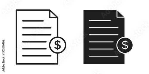 Invoice payment icons symbol. vector illustration pack for apps and designs