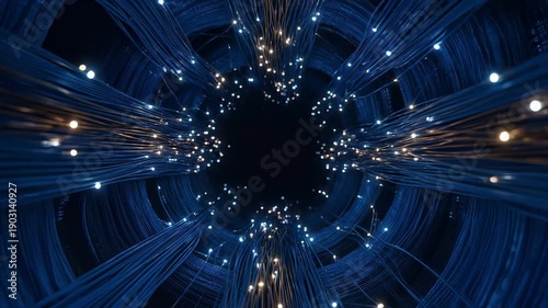Flying through fiber optic data tunnel