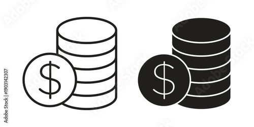 Money icons symbol. vector illustration pack for apps and designs