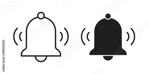 Notification bell icons symbol. vector illustration pack for apps and designs