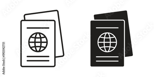 Passport icons symbol. vector illustration pack for apps and designs