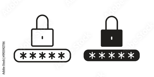 Password icons symbol. vector illustration pack for apps and designs