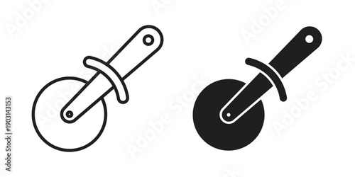 Pizza Slicer icons symbol. vector illustration pack for apps and designs