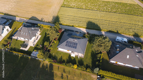 Wallpaper Mural Sunny aerial scene of houses and fields Torontodigital.ca