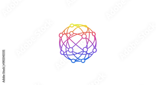 Colorful Global Network Connection Icon Illustrating Digital Connectivity and Worldwide