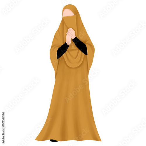 woman in yellow hijab and niqab