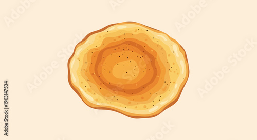 A delightful golden pancake illustration perfect for breakfast menus and culinary designs