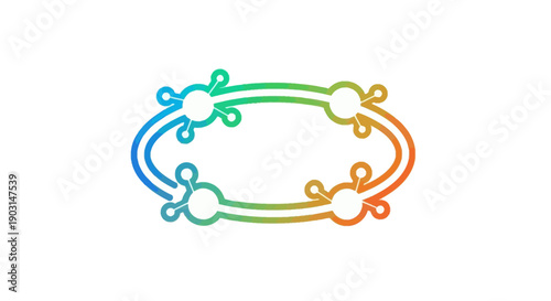 Vibrant abstract network icon displaying interconnected data flow and digital connectivity