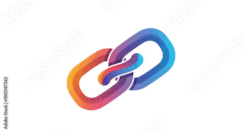 Vibrant gradient chain link icon symbolizing strong digital connection and unity