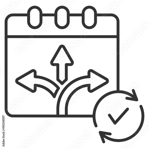 Flexible Schedule Outline Icon