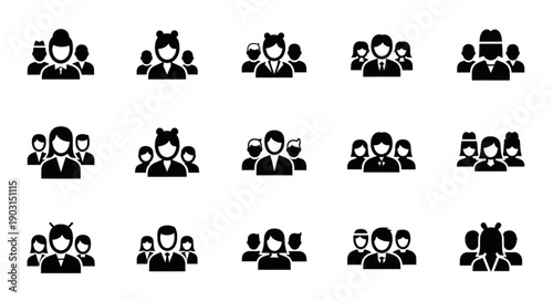 Collection of diverse people icons representing teamwork and community.