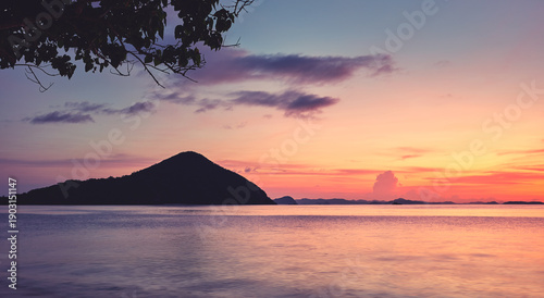 Wallpaper Mural A beautiful sunset seen from the beach on one of the small islands of the Philippines. Torontodigital.ca