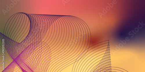 An abstract orange background vector illustration featuring a modern design with wave patterns, blue technology lines, and light curves for a professional business wallpaper or web banner template