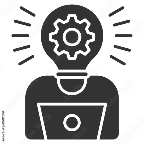 Smart Work Glyph Icon