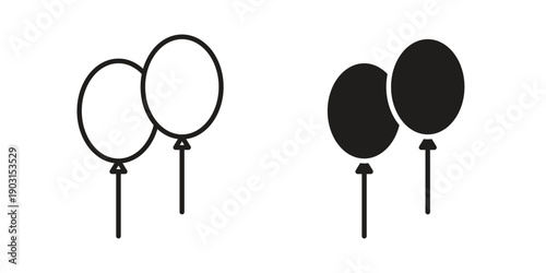 Balloons icon vector. EPS 10 editable vector bundle