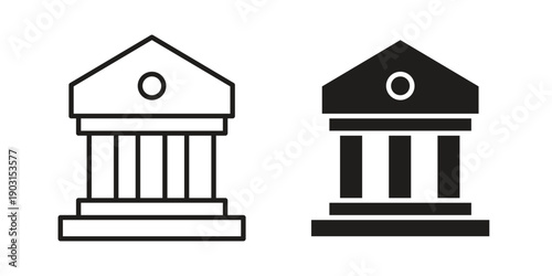 Bank icon vector. EPS 10 editable vector bundle