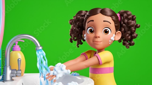 Little Girl Washing Hands