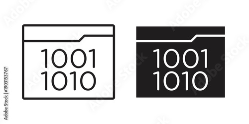 Binary code icon vector. EPS 10 editable vector bundle