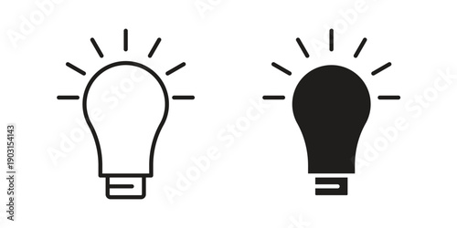 Bulb icon vector. EPS 10 editable vector bundle