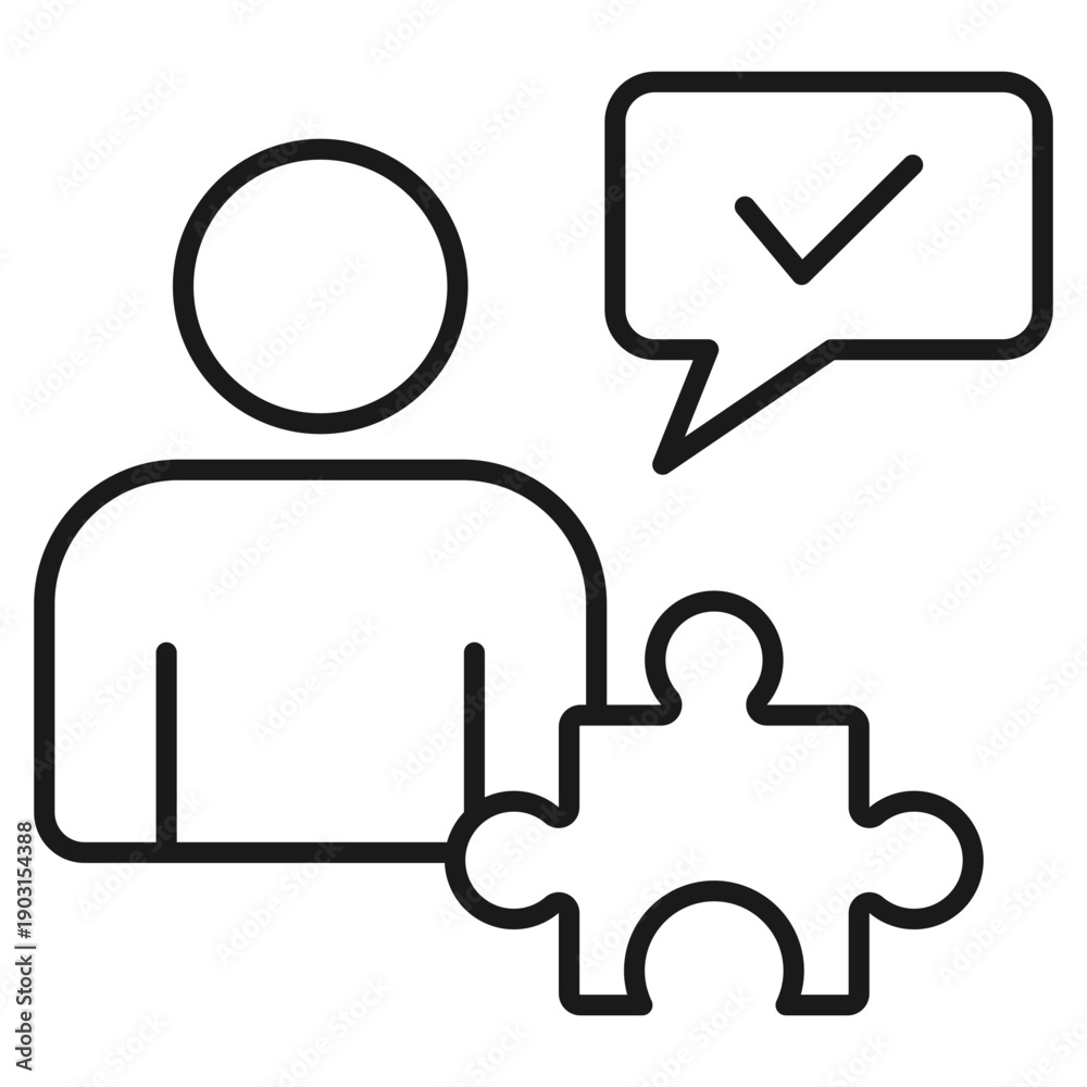 Obraz premium Problem Solving Outline Icon