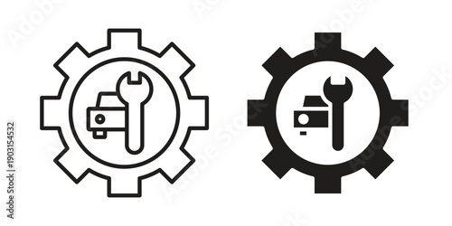 Car mechanic icon vector. EPS 10 editable vector bundle