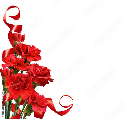 Bouquet of red carnation fl...