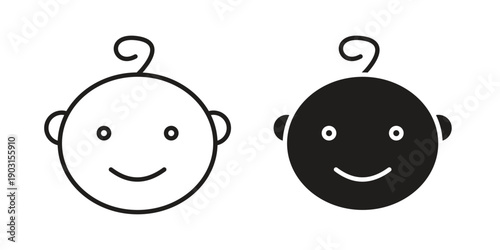 Child head icon vector. EPS 10 editable vector bundle