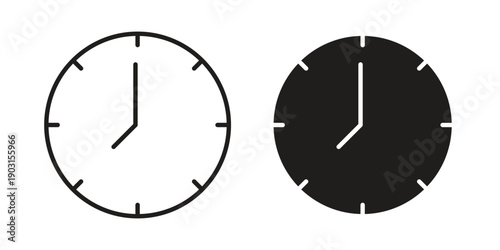 Clock icon vector. EPS 10 editable vector bundle