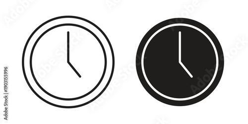 Clock-five icon vector. EPS 10 editable vector bundle