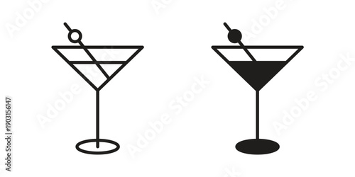 Cocktail icon vector. EPS 10 editable vector bundle