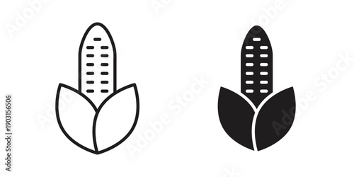 Corn icon vector. EPS 10 editable vector bundle