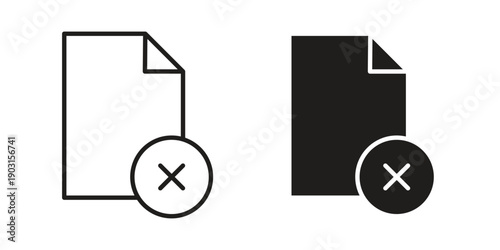 Delete Document icon vector. EPS 10 editable vector bundle