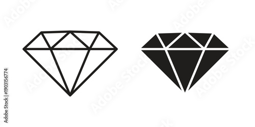 Diamond icon vector. EPS 10 editable vector bundle