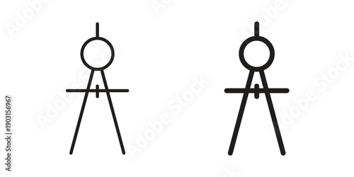 Drafting compass icon vector. EPS 10 editable vector bundle