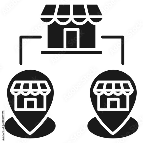 Franchise Glyph Icon Vector Illustration